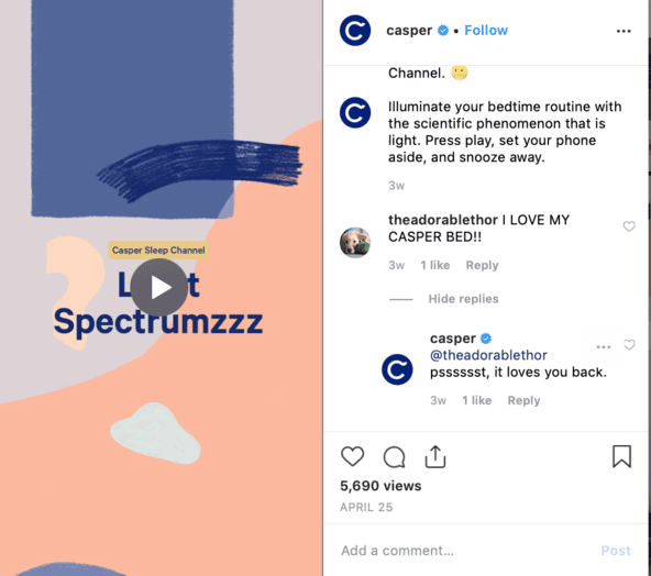 casper social media branding 