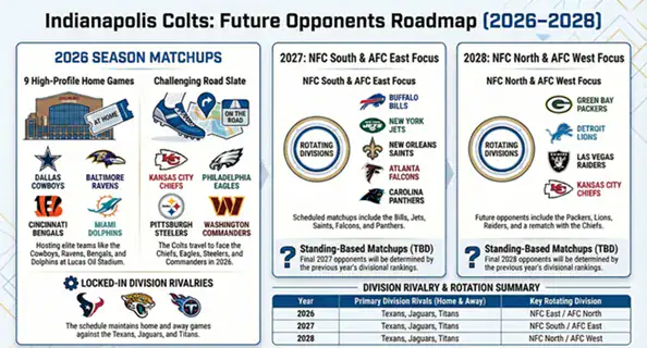 Indianapolis Colts Future Opponents: Full List by Year (Home/Away Breakdowns)