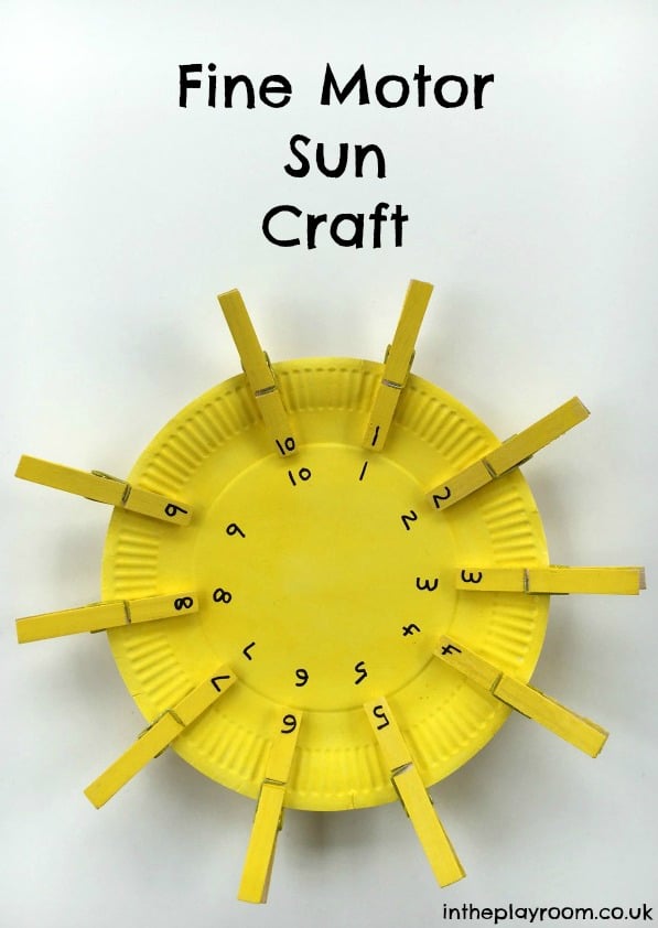 sun craft with clothespins