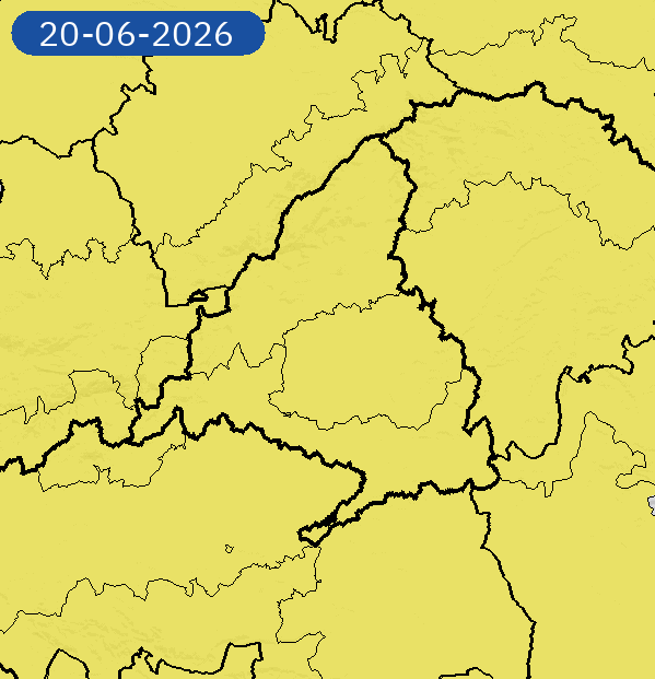 Cartel de aviso amarillo por calor en Madrid este fin de semana