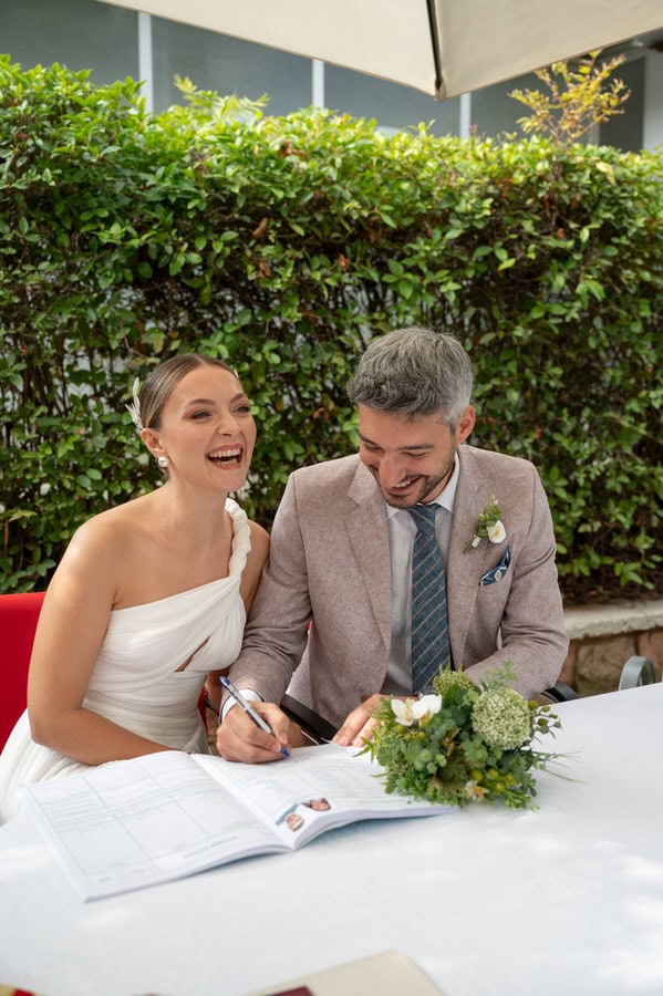 Civil wedding in Athens Greece emotional moment