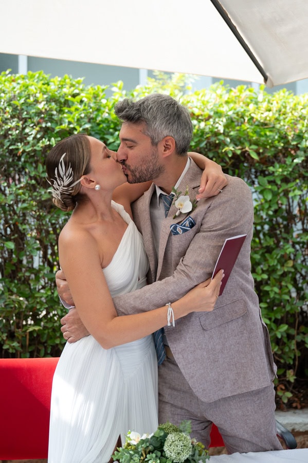 Civil wedding in Athens Greece emotional moment