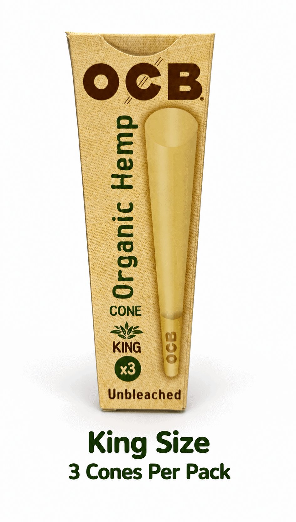 OCB Organic Hemp King Size Pre-Rolled Cones - 3 Pack