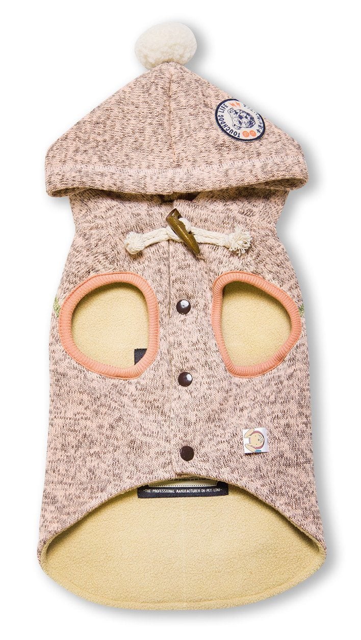 Touchdog Hippie Embellished Designer Sleeveless Pompom Pet Dog Hooded Sweater - Image 4