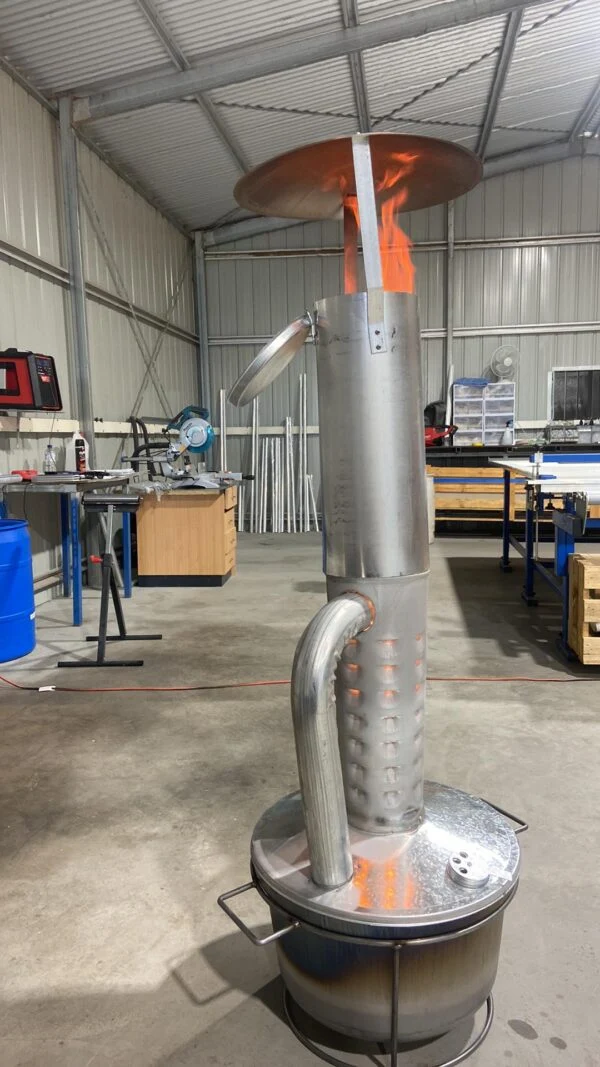 outdoor heater with flames