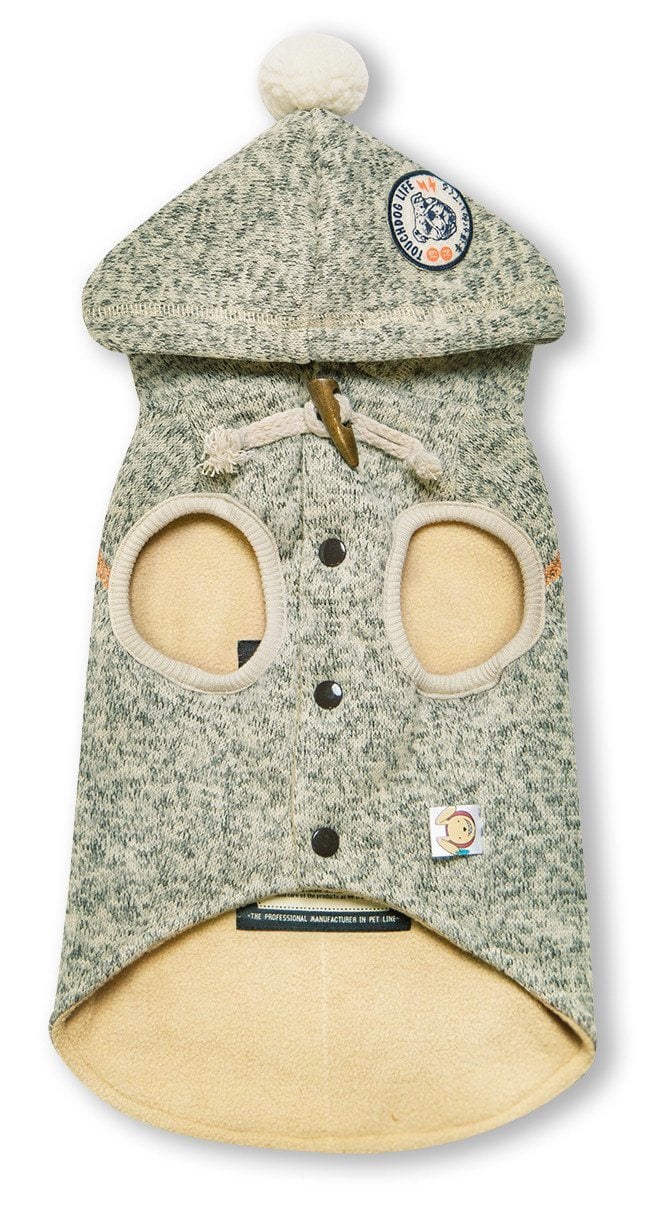 Touchdog Hippie Embellished Designer Sleeveless Pompom Pet Dog Hooded Sweater - Image 2