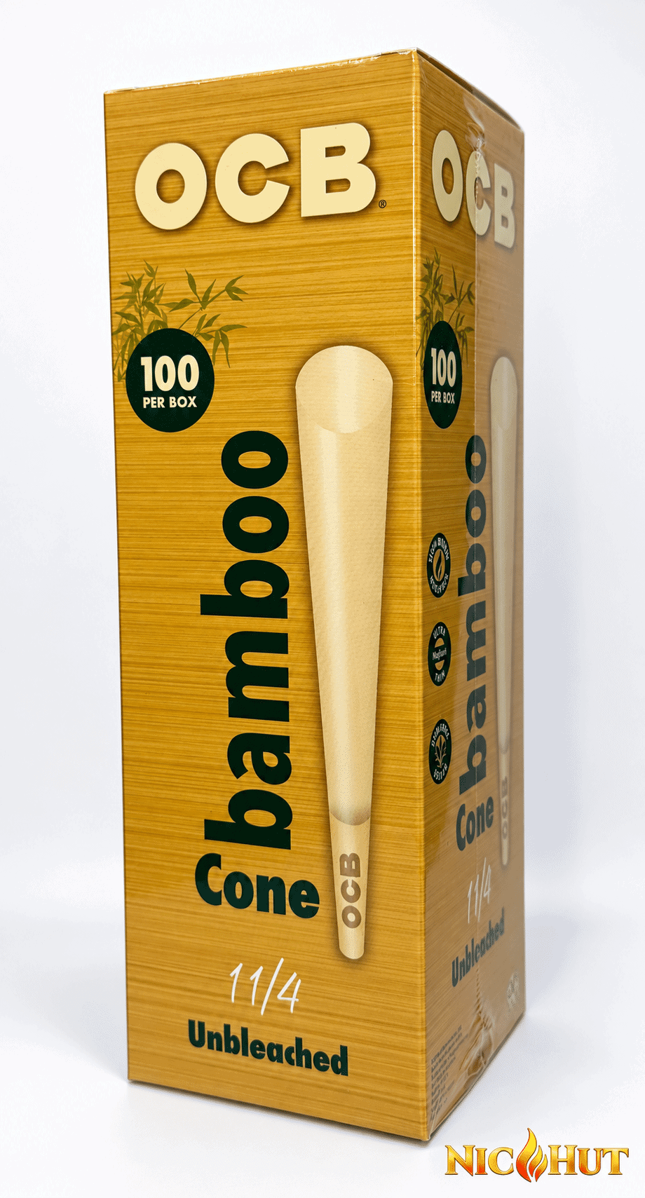 OCB Bamboo 1 1/4 Pre-Rolled Cones - 100 Pack