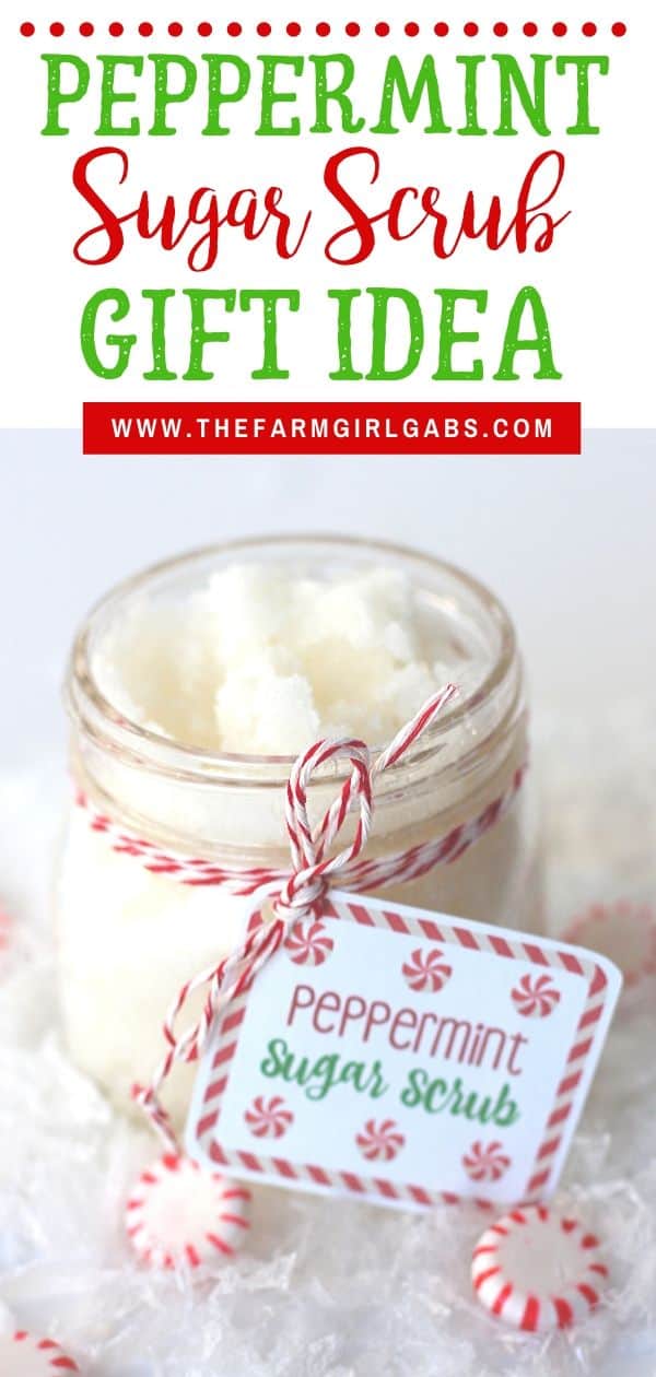 We all could use some pampering now and then. This DIY Peppermint Sugar Scrub made with essential oil is a perfect way. This sugar scrub is easy to make and is a great Christmas Mason Jar gift idea. Grab a mason jar and make a batch of this easy scrub for family and friends. #masonjargift #sugarscrub #essentialoils