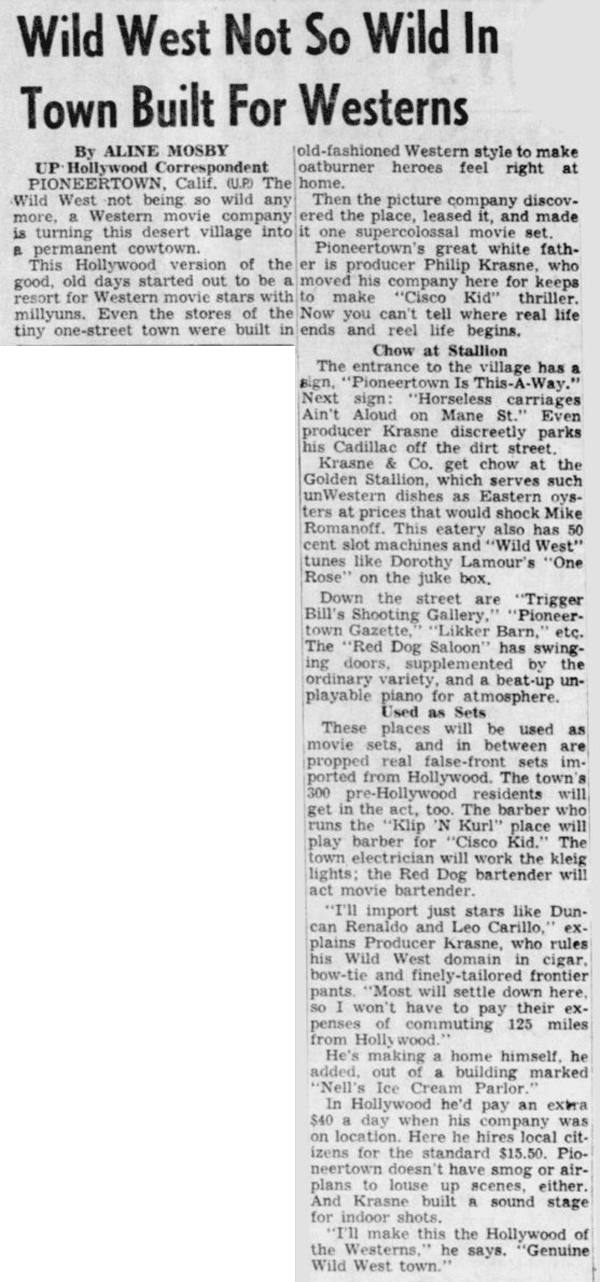 Wild west not so wild article clipping