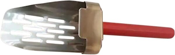 Quality Industries Onion Ring Scoop, Stainless Steel, Perforated, Red Handle - Image 5