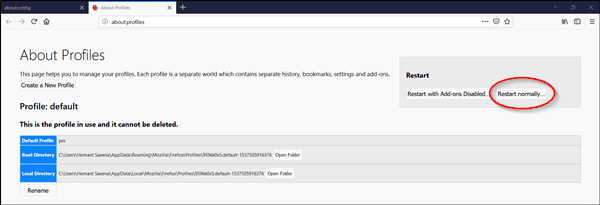 Restart-normally firefox