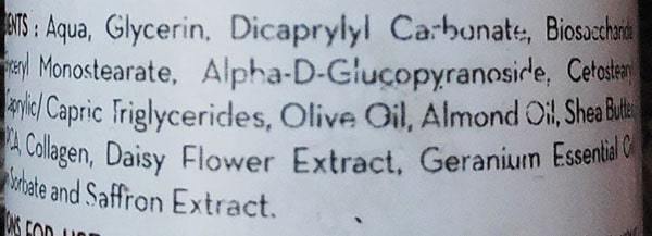 Mamaearth Overnight Repair Night cream ingredients