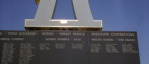 Astro Walk of Fame Gemini monument at Space View Park Titusville