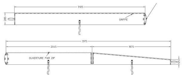 HOUSSE MAT LASER 4000 AVEC - BARRES DE FLECHE