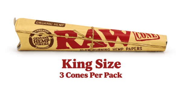 RAW Organic Hemp King Size Pre-Rolled Cones - 3 Pack