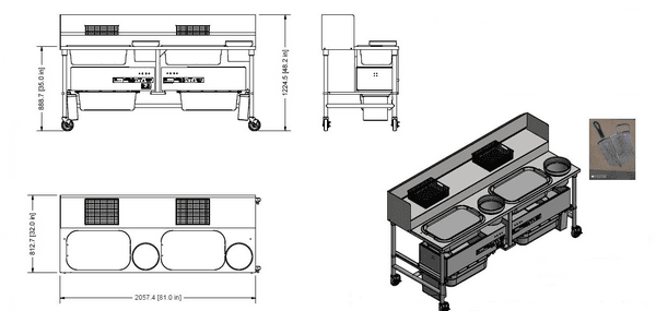Quality Industries 81" x 32" Table with QI Sifter, 120V