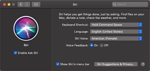 Turn Off Enable Ask Siri MacOS