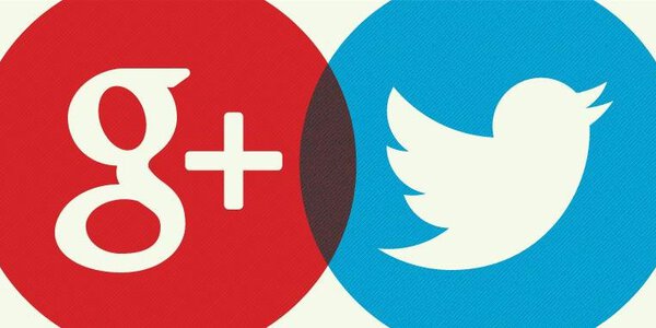 Google Plus and Twitter in One Image
