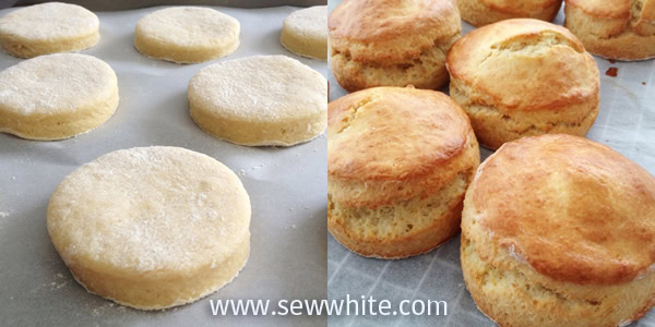 Before and after baking scones