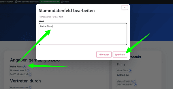 IFP Website Stammdaten – WordPress Stammdaten Plugin – Bild 5