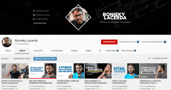 canal de progracamao do bonieky lacerda