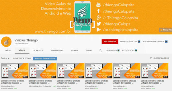 9 canais no youtube sobre programacao vinicius thiengo