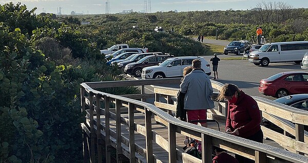 Boardwalk and dunes at Playalinda Beach near Kennedy Space Center