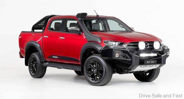 Mazda BT-50 Thunder Pro in red