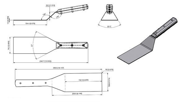 Quality Industries Spatula, 343.7x76.2mm - Image 2