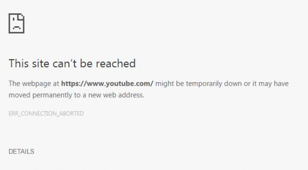 ERR_CONNECTION_ABORTED Chrome Error Fix