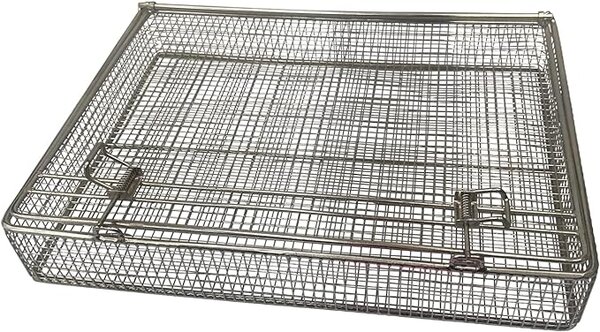 Parts Washing Basket, Stainless Steel Mesh, Double Locking, 343x267x51 mm, (13.5"x10.5"x2")
