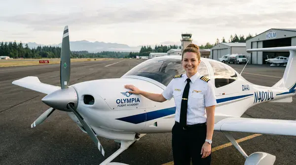 Pilot at the controls of a Diamond DA40 with Garmin G1000