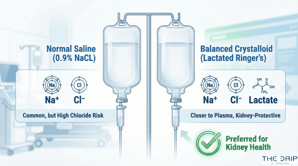 Clean comparison infographic, medical-fintech hybrid style, white background with blue and green highlights.