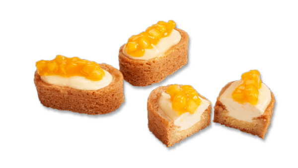 Roomboter slofje cheesecake mango