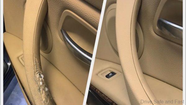 BMW door handle melt before and after picture
