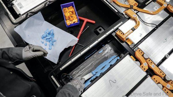 Porsche battery cell being repaired