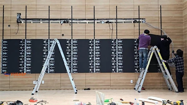 Korea University InFiSlim LED Screen Halfway Installed