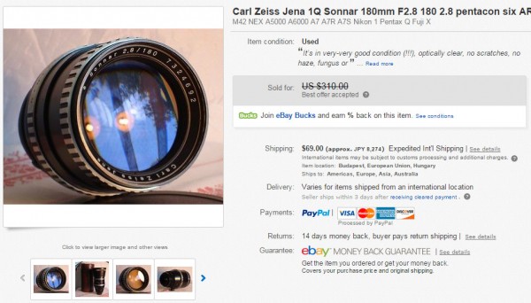 Carl Zeiss Jena 1Q Sonnar 180mm F2.8 