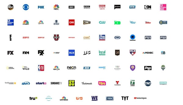 YouTube TV Channels