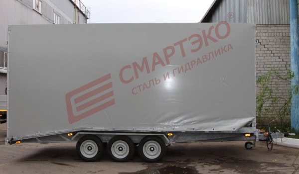 Прицеп автовозный оцинкованный с тентом