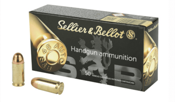 Sellier & Bellot Pistol 45ACP 230 Grain Full Metal Jacket 50 Round Box