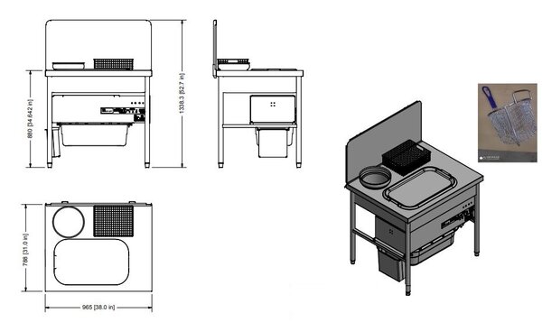 Quality Industries 38"Table w/Sifter&Backpanel,120V RH - Image 2
