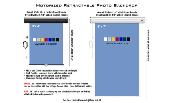 Motorized Photo Backdrop Spec