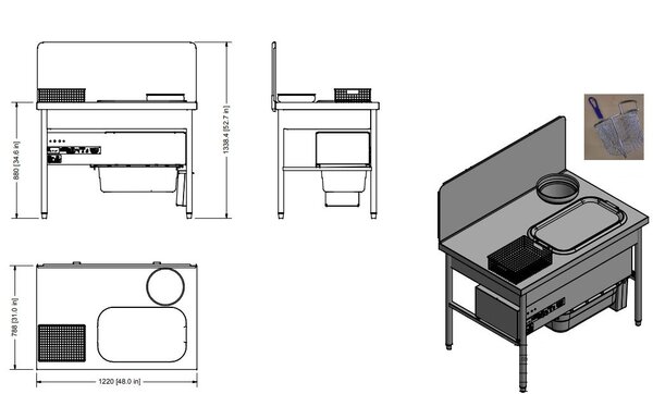 Quality Industries 48" FMBR Sifter Table w/Backpane120V LH - Image 2