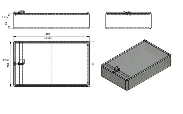 Parts Washing Basket, Mesh, Stainless Steel, with Latching Mechanism, 380x228x75mm, ~15"x9"x3" - Image 7