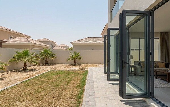 Sliding doors in a central apartment in Al Mushrif, Abu Dhabi