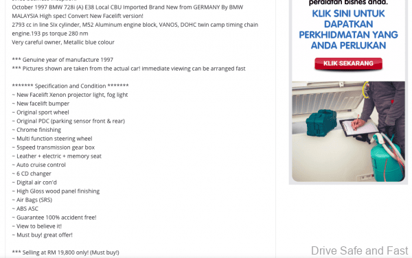BMW 7 Series E38 specifications