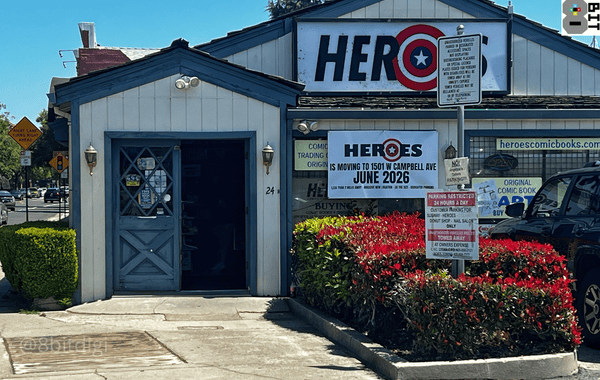 Heroes Comic Books in Downtown Campbell. 8Bit/Digi