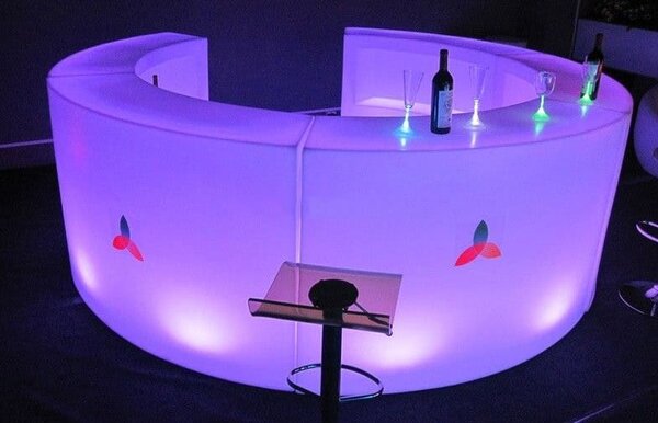 LED Round Bar Counter rental for events in Los Angeles, Orange County, and nationwide