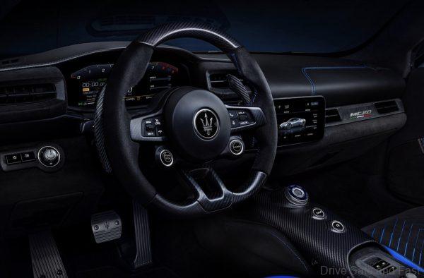 teaser image of the Maserati MC20's interior